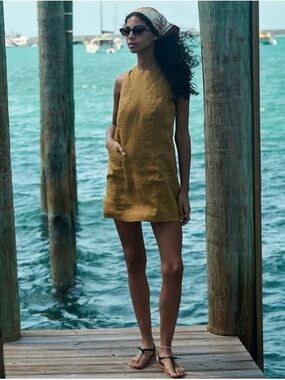 DOEN - BENNETTE DRESS -- GOLDEN OLIVE